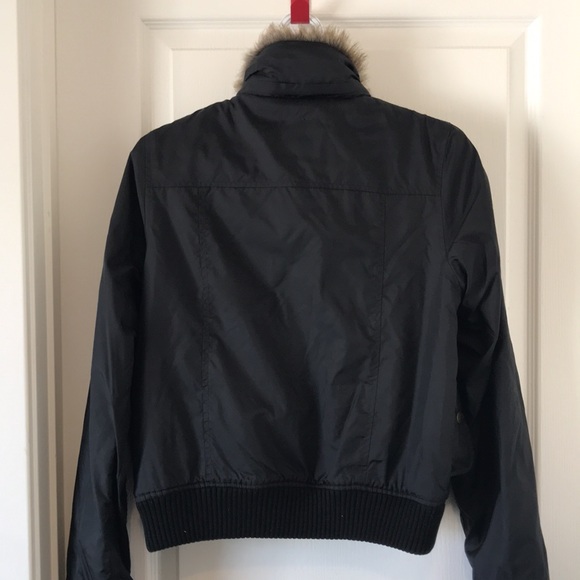 Miss Me Black Faux Fur Bomber Jacket - Picture 3 of 4